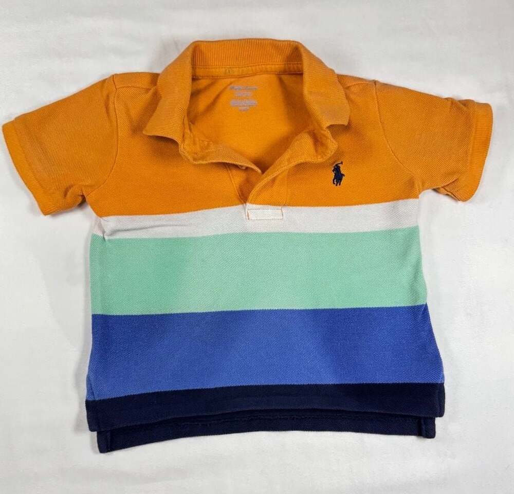 Ralph Lauren Striped Polo Size 12M Multi Color Block